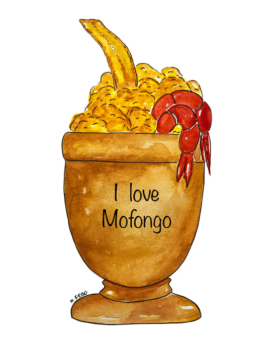 I Love Mofongo Watercolor Print